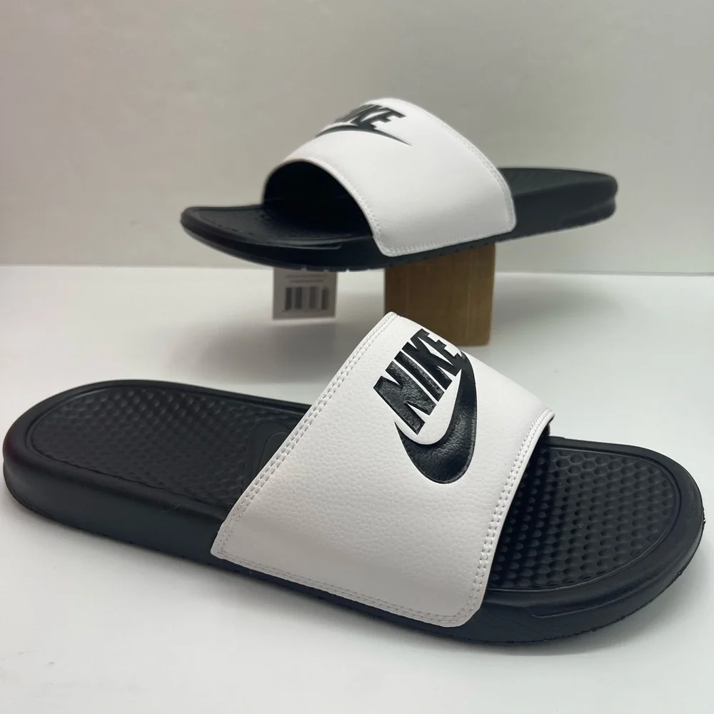 Nike Benassi JDI Men's Slides Black and White Slides